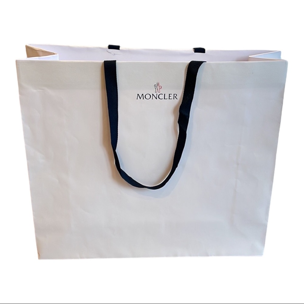 Moncler large white paper shopping bag